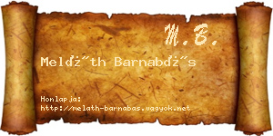 Meláth Barnabás névjegykártya